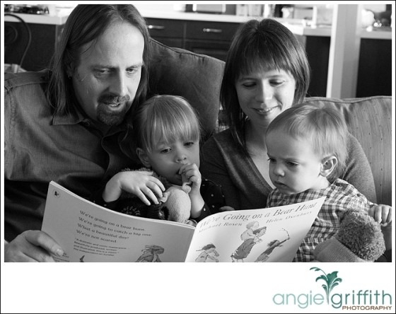family reading home photo